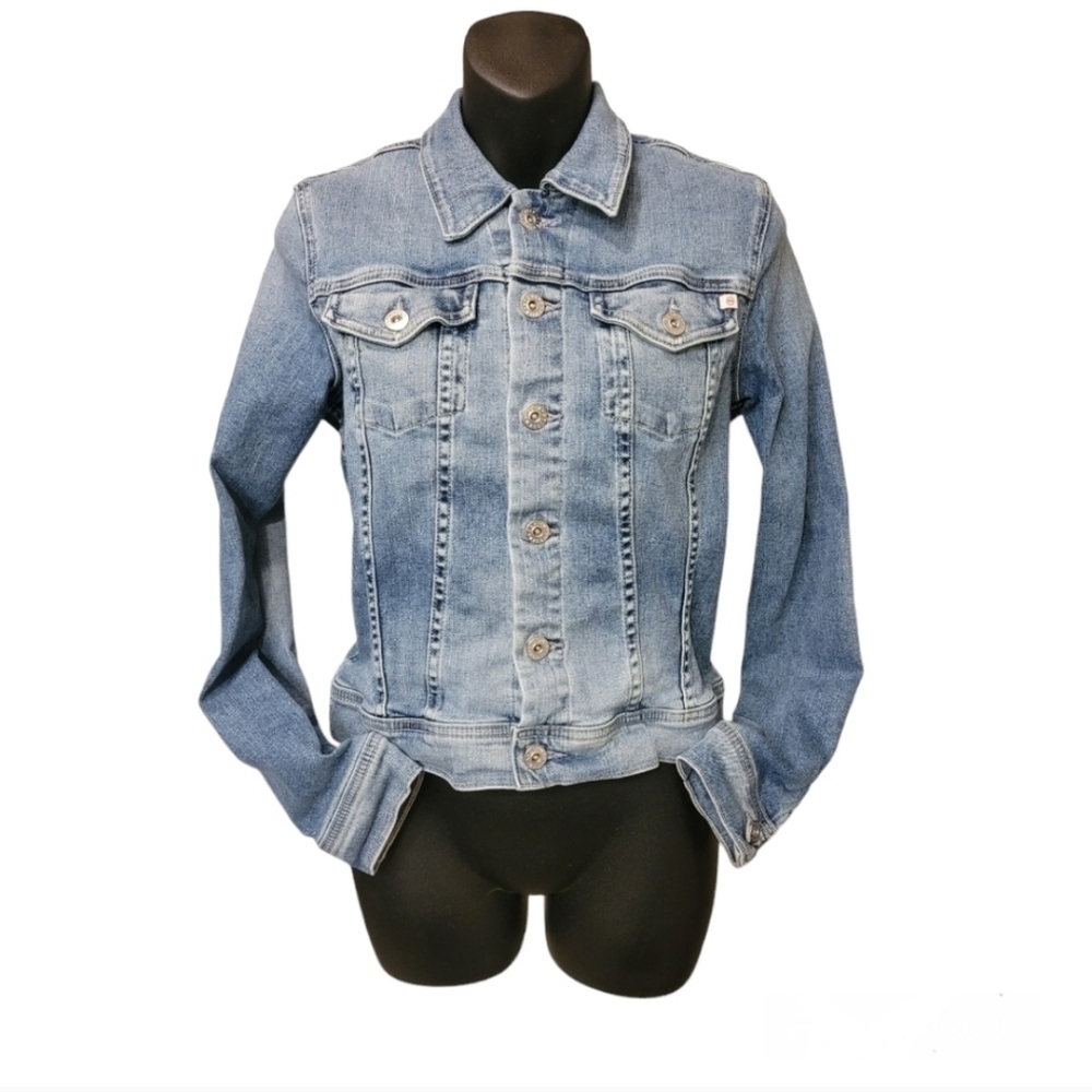 AG Adriano Goldschmied Light Blue Denim Jean Jacket